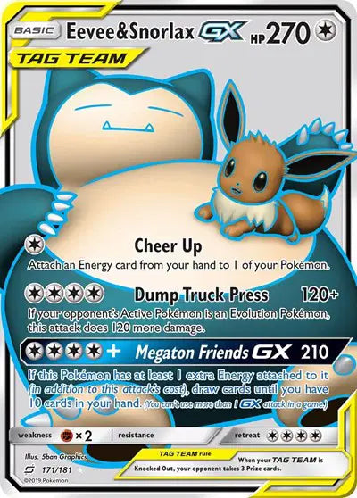 Eevee & Snorlax GX - 171/181 - Tag Team - Team Up