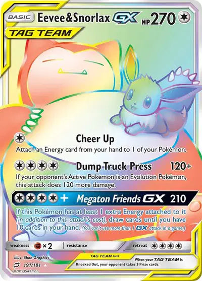 Eevee & Snorlax GX - 191/181 - Tag Team - Team Up