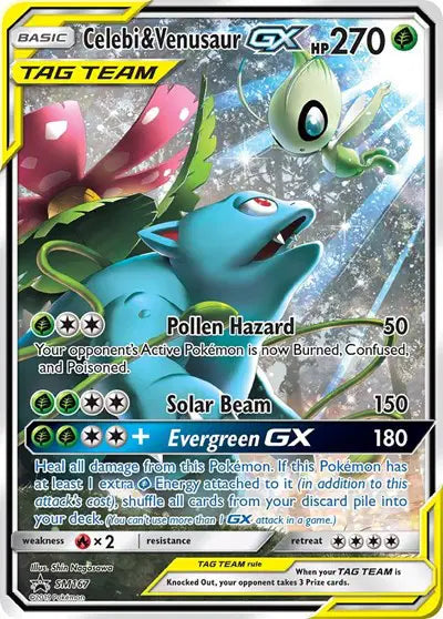 Celebi & Venusaur GX - SM167 - Tag Team - Sun & Moon Promo