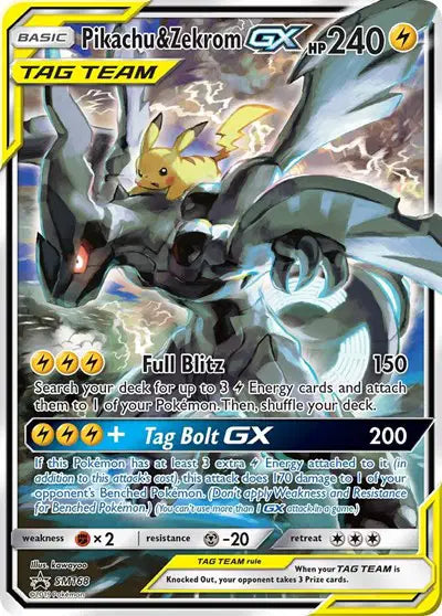 Pikachu & Zekrom GX - SM168 - Tag Team - Sun & Moon Promo