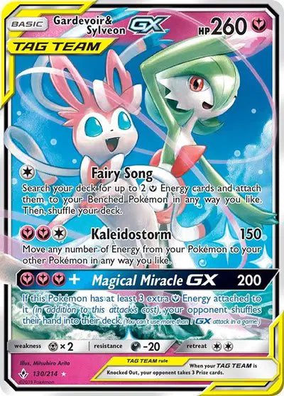 Gardevoir & Sylveon GX - 130/214 - Tag Team - Unbroken Bonds