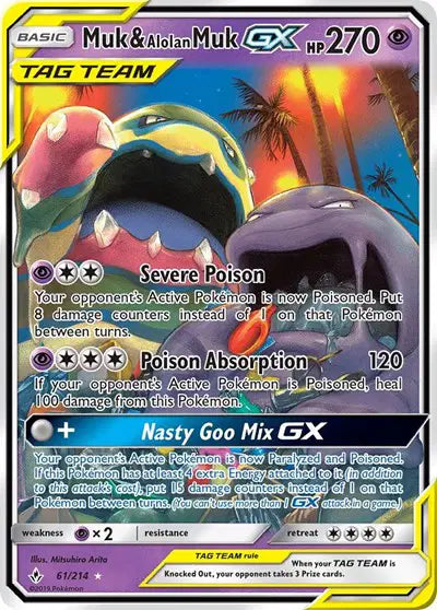 Muk & Alolan Muk GX - 61/214 - Tag Team - Unbroken Bonds