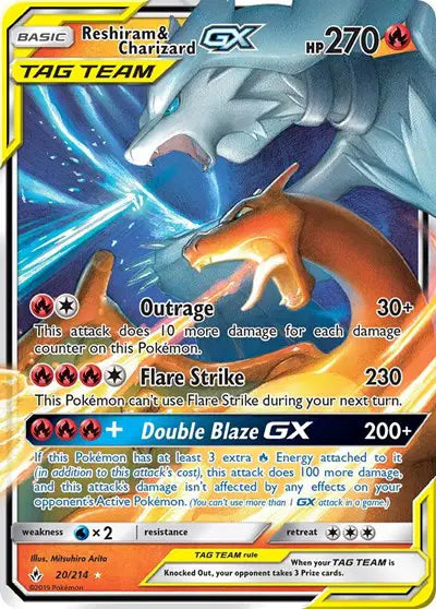Reshiram & Charizard GX - 20/214 - Tag Team - Unbroken Bonds