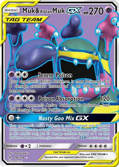 Muk & Alolan Muk GX - 196/214 - Tag Team - Unbroken Bonds