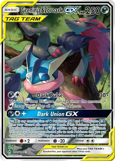 Greninja & Zoroark GX - 201/214 - Tag Team - Unbroken Bonds