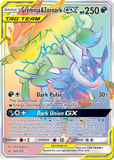 Greninja & Zoroark GX - 222/214 - Tag Team - Unbroken Bonds
