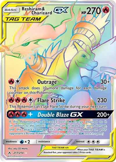 Reshiram & Charizard GX - 217/214 - Tag Team - Unbroken Bonds