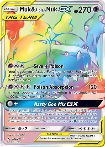 Muk & Alolan Muk GX - 220/214 - Tag Team - Unbroken Bonds
