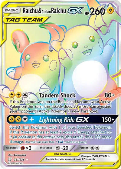 Raichu & Alolan Raichu GX - 241/236 - Tag Team - Unified Minds