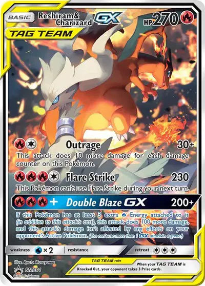 Reshiram & Charizard GX - SM201 - Tag Team - Sun & Moon Promo