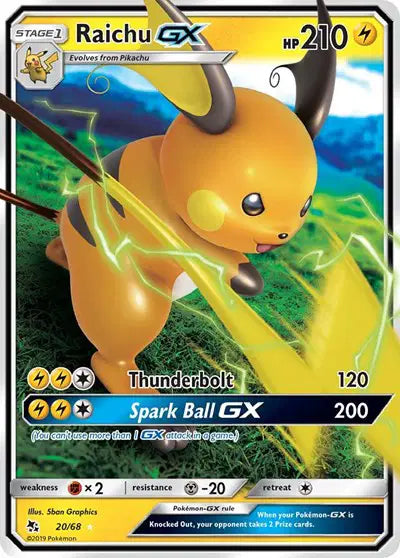 Raichu GX - 20/68 - Hidden Fates