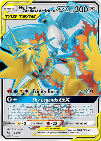 Moltres & Zapdos & Articuno GX - 66/68 - Tag Team - Hidden Fates