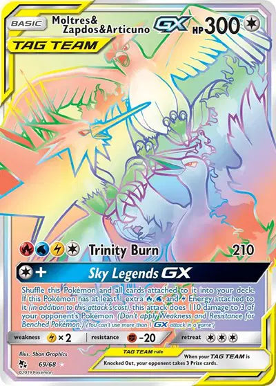 Moltres & Zapdos & Articuno GX - 69/68 - Tag Team - Hidden Fates