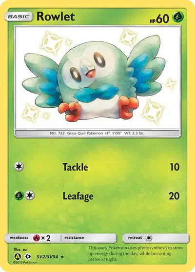 Rowlet - SV2/SV94 - Hidden Fates - Shiny Vault