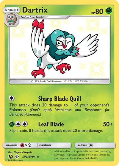 Dartrix - SV3/SV94 - Hidden Fates - Shiny Vault