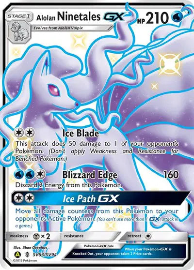 Alolan Ninetales GX - SV53/SV94 - Hidden Fates - Shiny Vault