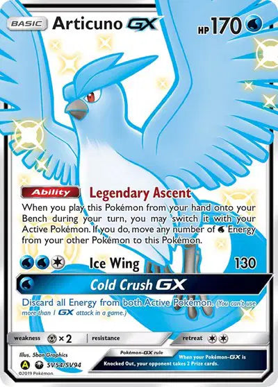 Articuno GX - SV54/SV94 - Hidden Fates - Shiny Vault