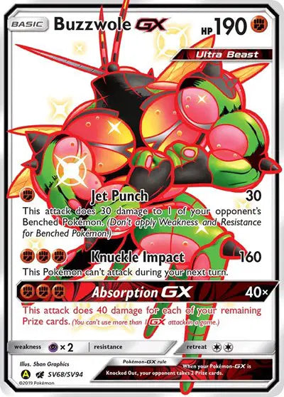 Buzzwole GX - SV68/SV94 - Hidden Fates - Shiny Vault