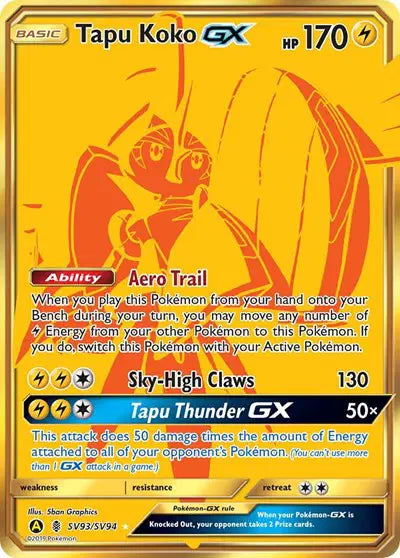 Tapu Koko GX - SV93/SV94 - Hidden Fates - Shiny Vault