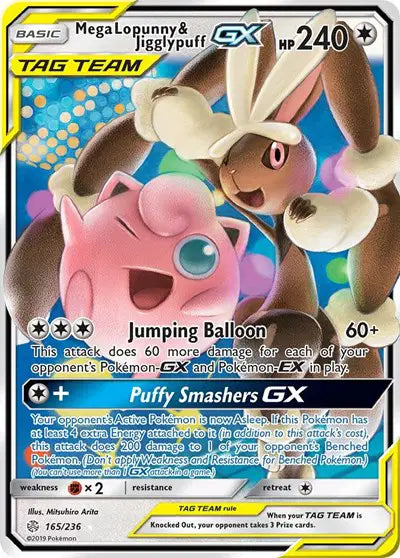 Mega Lopunny & Jigglypuff GX - 165/236 - Tag Team - Cosmic Eclipse