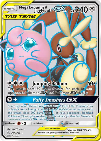 Mega Lopunny & Jigglypuff GX - 225/236 - Tag Team - Cosmic Eclipse