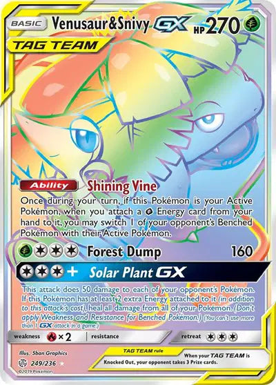 Venusaur & Snivy GX - 249/236 - Tag Team - Cosmic Eclipse