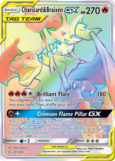 Charizard & Braixen GX - 251/236 - Tag Team - Cosmic Eclipse
