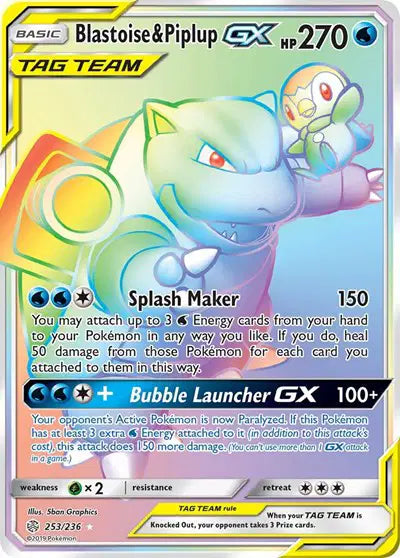 Blastoise & Piplup GX - 253/236 - Tag Team - Cosmic Eclipse