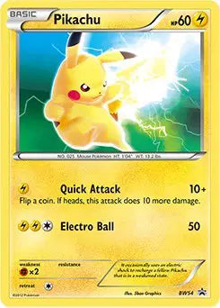 Pikachu - BW54 - Non Holo Black & White Promos