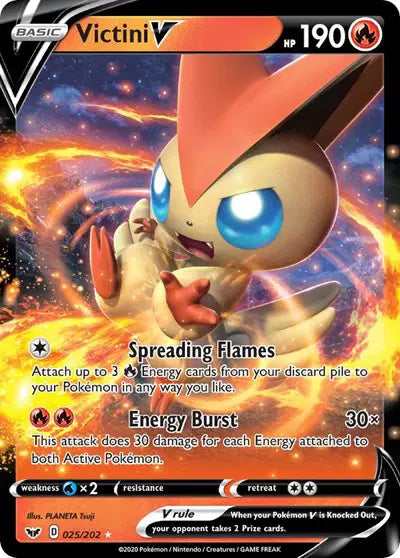Victini V - 025/202 - Sword & Shield Base Set