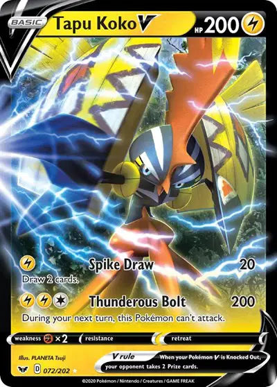 Tapu Koko V - 072/202 - Sword & Shield Base Set