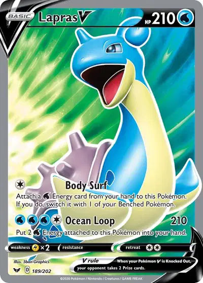Lapras V - 189/202 - Sword & Shield Base Set