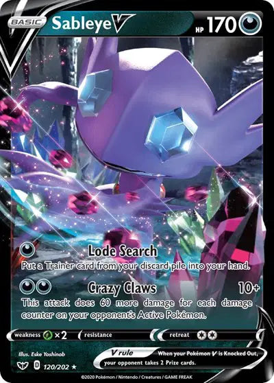 Sableye V - 120/202 - Sword & Shield Base Set