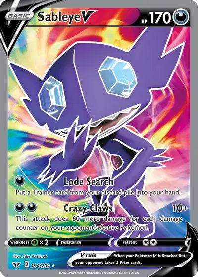 Sableye V - 194/202 - Sword & Shield Base Set