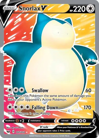 Snorlax V - 197/202 - Sword & Shield Base Set