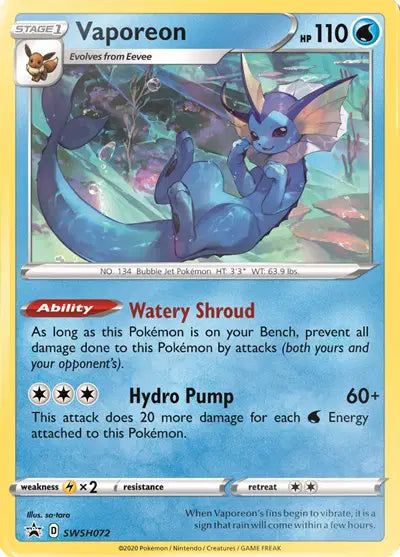 Vaporeon - SWSH072 - Sword & Shield Promo
