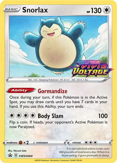Snorlax - SWSH068 - Sword & Shield Promo