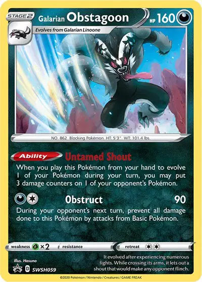 Galarian Obstagoon - SWSH059 - Sword & Shield Promo