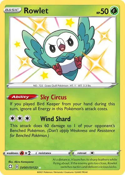 Rowlet - SV001/SV122 - Shining Fates - Shiny Vault