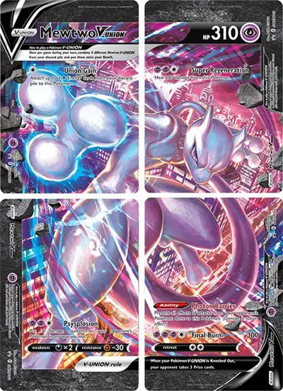 Mewtwo V - Set of 4 - Sword & Shield Promo
