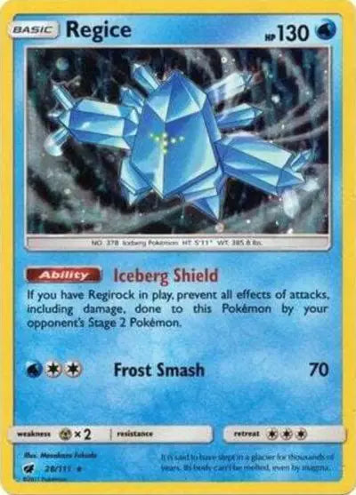 Regice - 28/111 - Cosmos Holo - Sun & Moon Promo