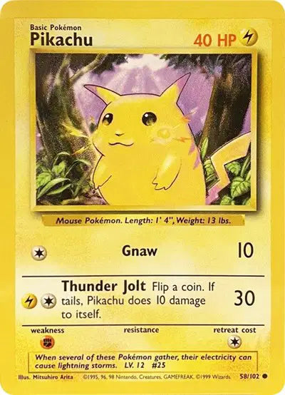 Pikachu - 58/102 - Base Set