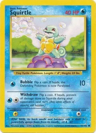 Squirtle- 63/102 - Base Set