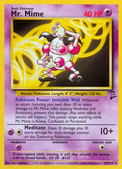 Mr. Mime - 27/130 - Base Set 2