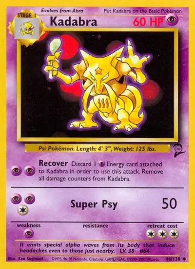 Kadabra - 46/130 - Base Set 2