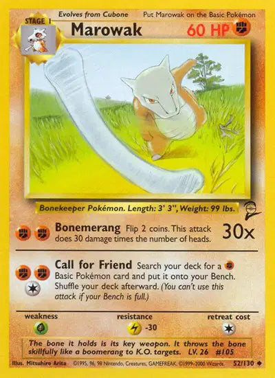 Marowak - 52/130 - Base Set 2