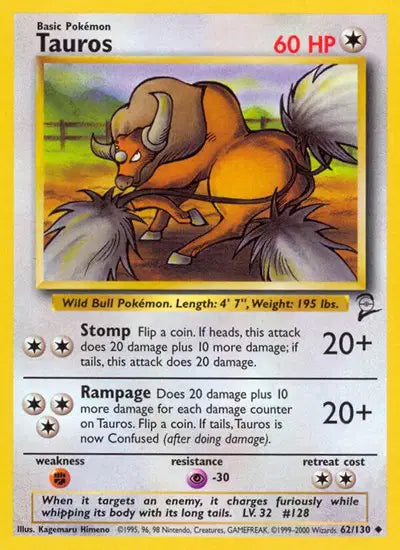 Tauros - 62/130 - Base Set 2
