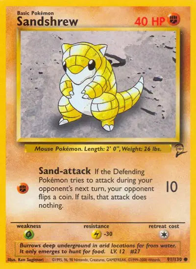 Sandshrew - 91/130 - Base Set 2
