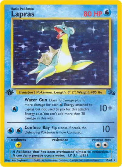 Lapras - 10/62 - 1st Edition - Fossil