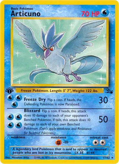 Articuno - 17/62 - 1st Edition - Fossil